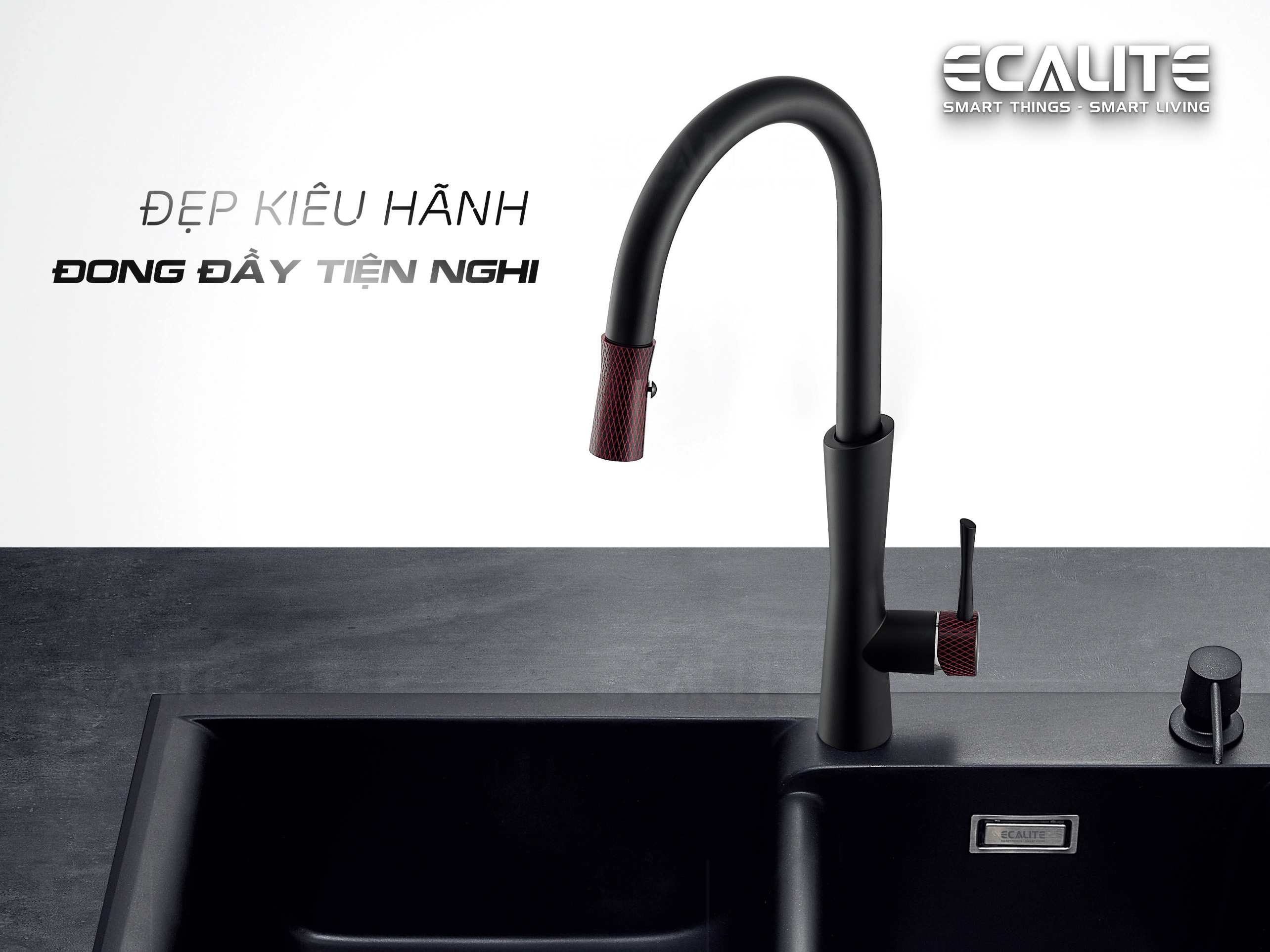Vòi rửa chén nóng lạnh E-Signature Ecalite EF-N2023B thiết kế đẹp