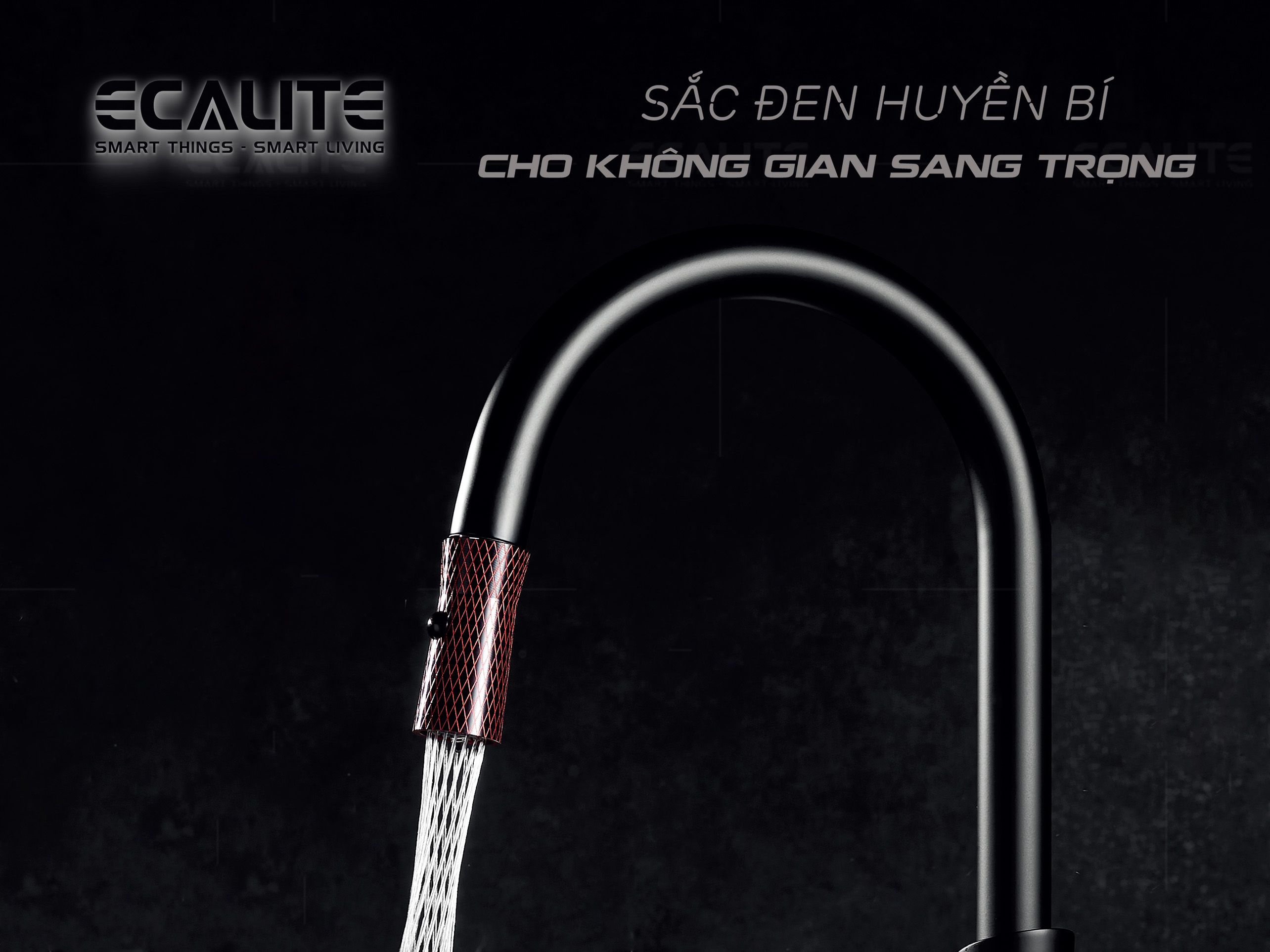 Vòi rửa chén nóng lạnh E-Signature Ecalite EF-N2023B màu đen sang trọng