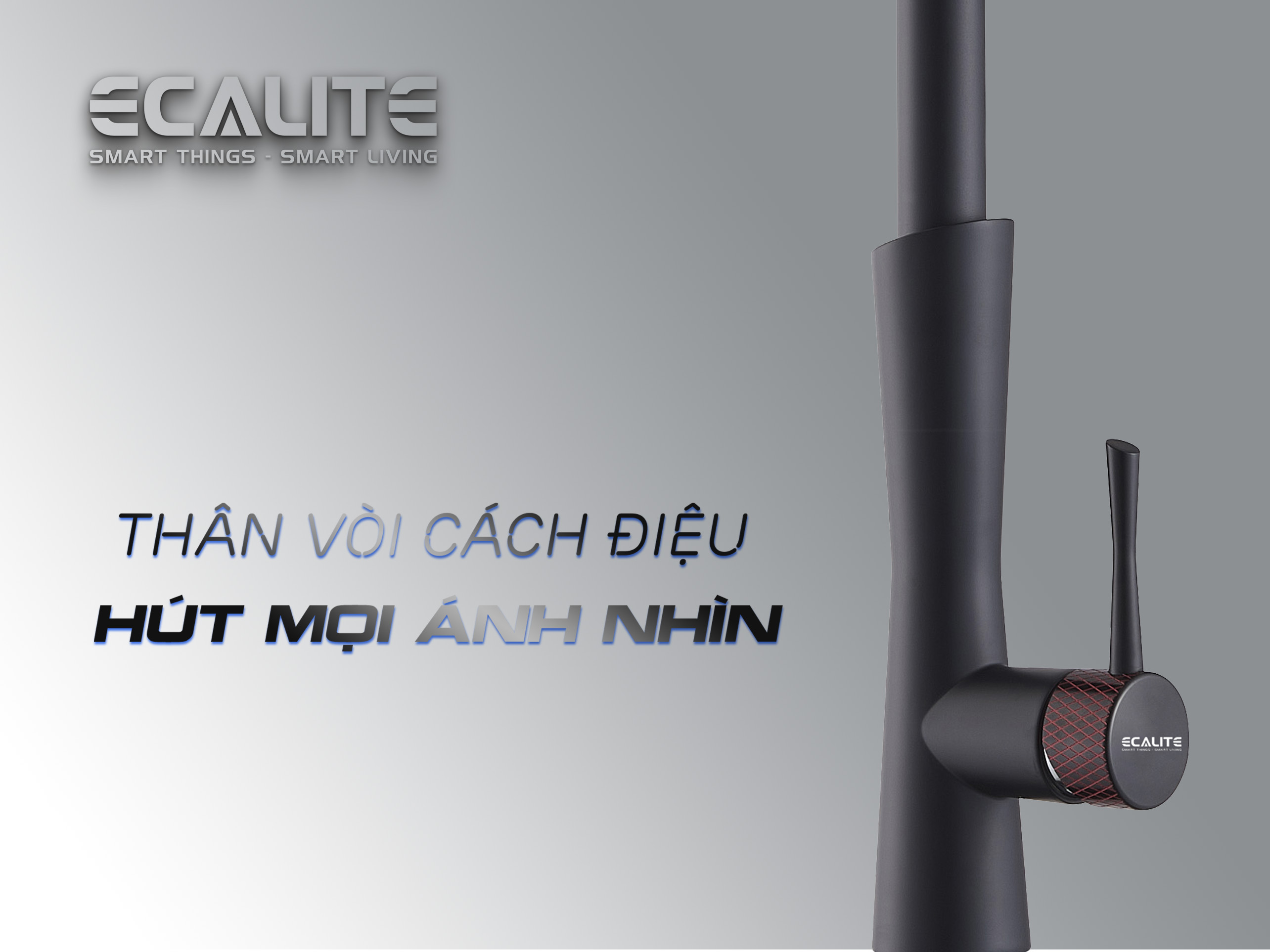 Vòi rửa chén nóng lạnh E-Signature Ecalite EF-N2023B thân vòi cách điệu